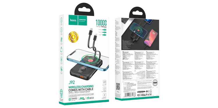 Power-bank-10000mAh-J92-Path-wireless-charging-built-in-cables-box